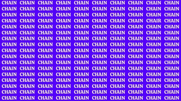Optical Illusion Eye Test: Only 5% People Can Find the Word Chair among Chain in 15 Secs
