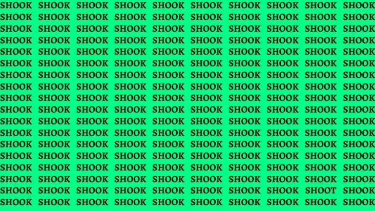 Optical Illusion Brain Challenge: If you have Sharp Eyes Find the Word Shoot among Shook in 18 Secs