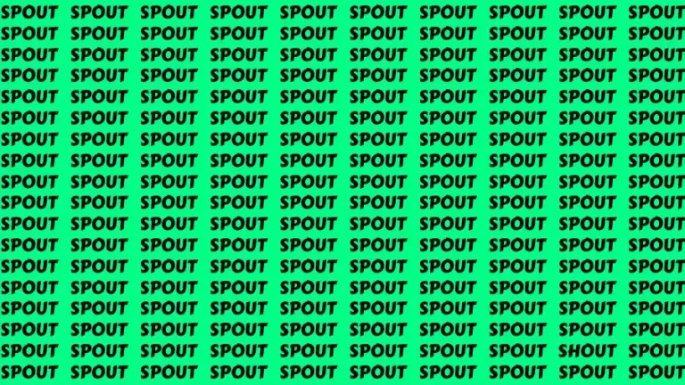 Optical Illusion Brain Challenge: If you have Extra Sharp Eyes Find the Word Shout among Spout in 12 Secs