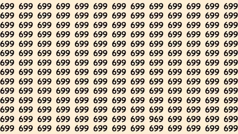 Observation Brain Challenge: If you have Hawk Eyes Find the Number 969 in 15 Secs