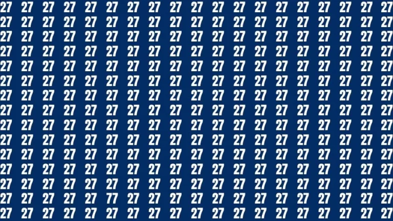 Test Visual Acuity: If you have Sharp Eyes Find the Number 77 among 27 in 20 Secs