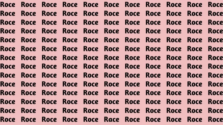 Observation Brain Challenge: If you have Eagle Eyes Find the word Race in 15 Secs