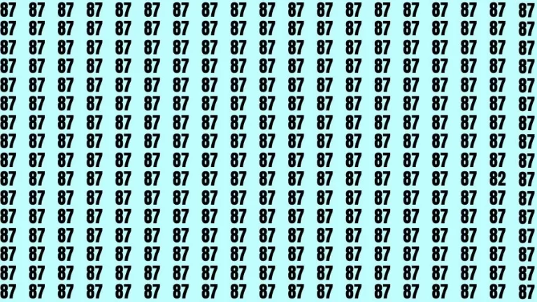 Observation Brain Challenge: If you have Eagle Eyes Find the number 82 among 87 in 12 Secs