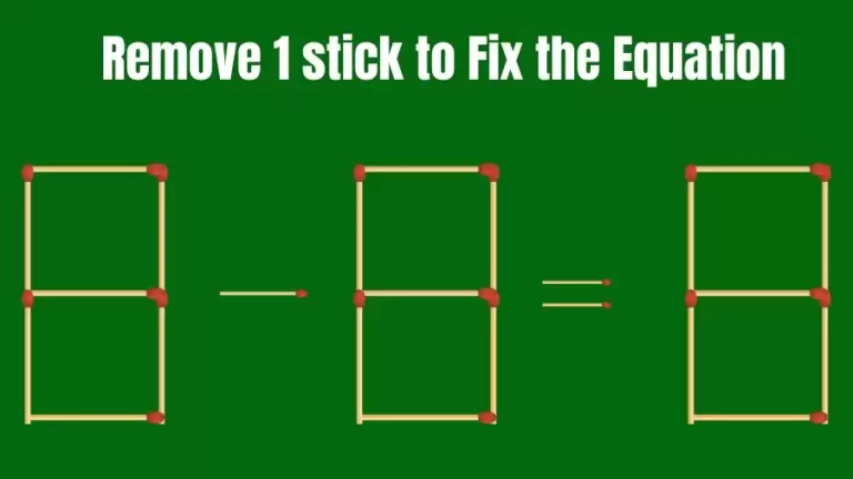 Brain Teaser IQ Challenge: 8-8=8 Remove 1 Matchstick to Fix the Equation