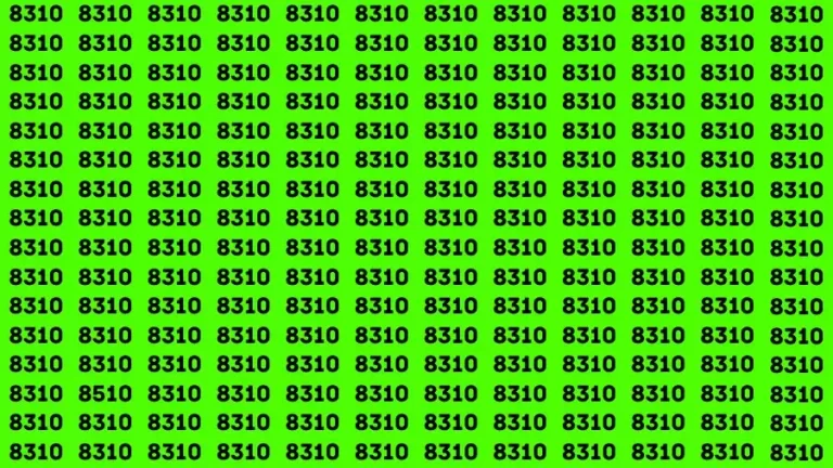 Only a Smart Brain Can Spot 8510 Among 8310 Within 15 Secs!