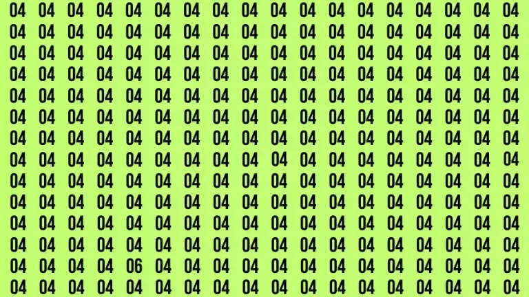 Optical Illusion Brain Challenge: If you have Hawk Eyes Find the Number 06 among 04 in 12 Secs