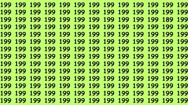 Thinking Test: Can you Spot the Hidden Number 189 in 14 Secs