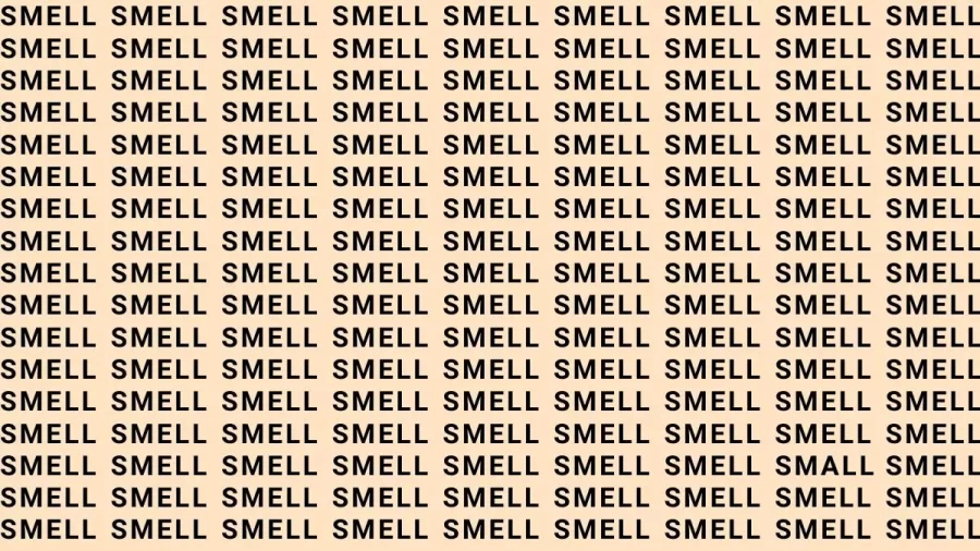 Brain Test: If You Have Eagle Eyes Find The Word Small Among Smell In 12 Secs
