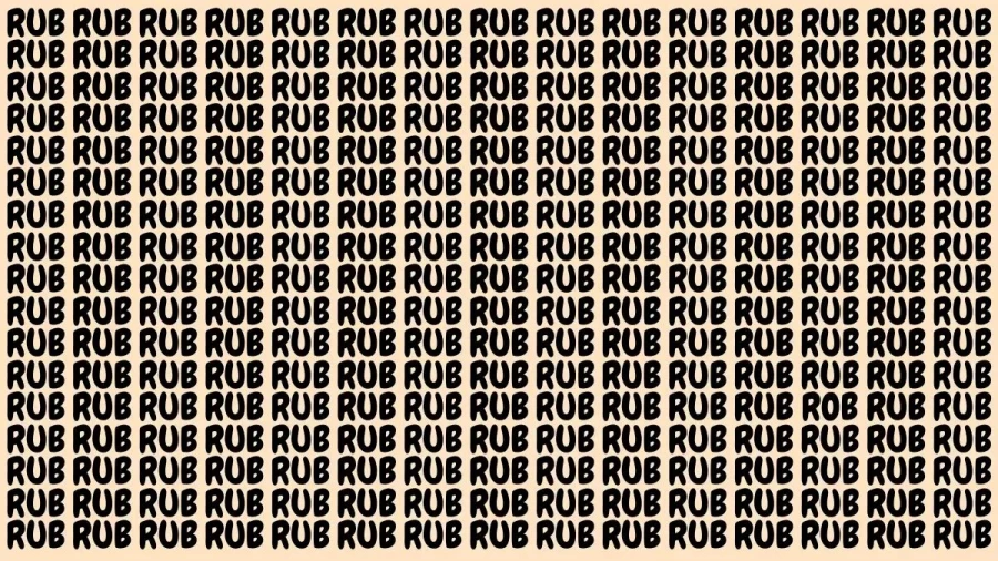 Brain Teaser: If You Have Hawk Eyes Find The Word Rob Among Rub In 15 Secs