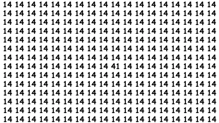 Observation Brain Challenge: Only People With Eagle Eyes Find the number 41 among 14 in 12 Secs