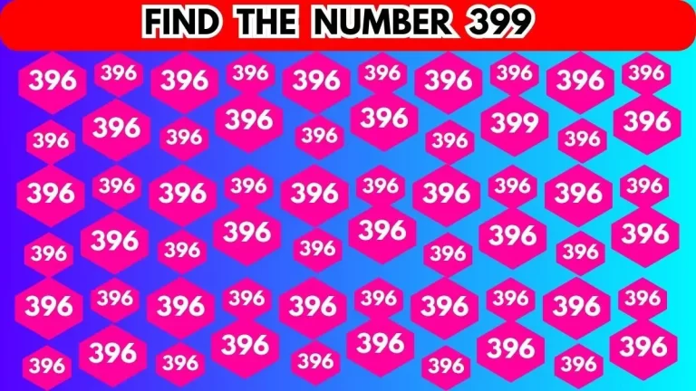 Can You Find the Number 399 in 10 Secs