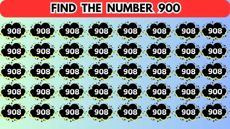 Optical Illusion: Can You Find the Number 900 Among 908 in 10 Seconds?