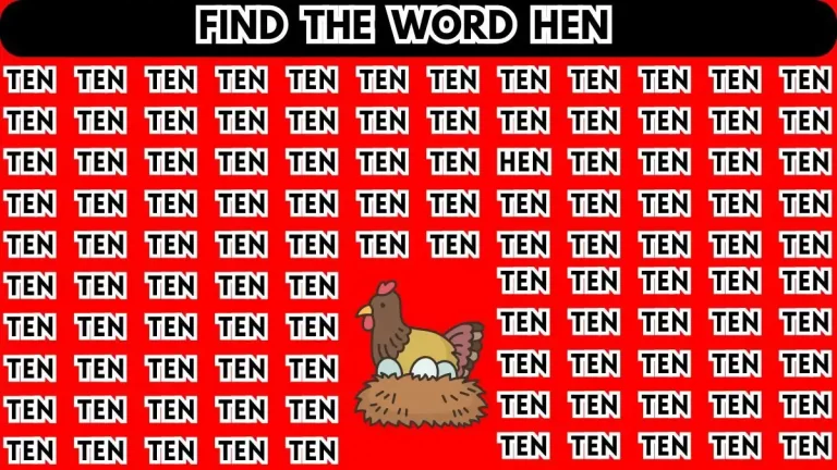 Optical Illusion to Test Your Vision: Only Smartest People Can Spot the Word Hen among Ten in 6 Secs