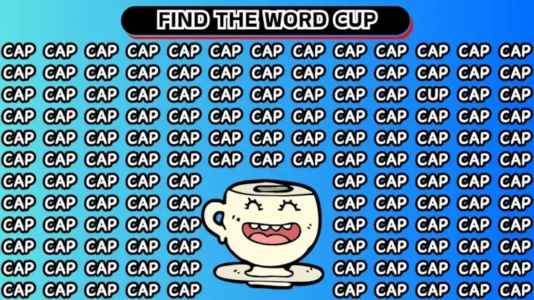 Brain Teaser: Can You Find the Word Cup in 12 Seconds